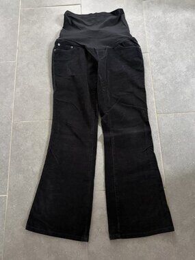 Womens Maternity Full Panel Bootcut Corduroy Pants, Petite